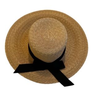 Chic Straw Sun Hat with Black Ribbon